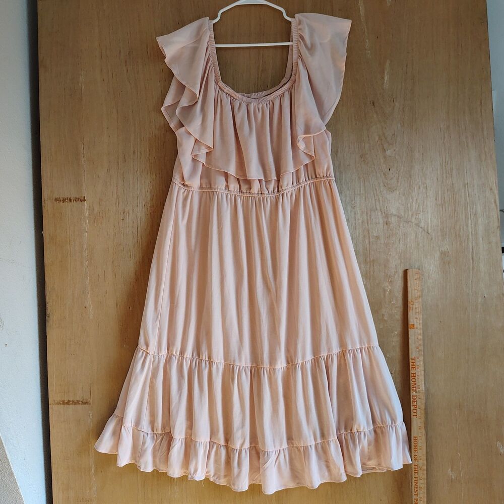 Forgotten Grace Pleasent Midi PinkDress Size XL NEW NWT